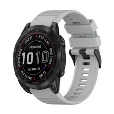 Per Garmin Fenix 7 Sapphire Solar 22mm Cinturino in silicone con struttura orizzontale con strumento di rimozione (grigio)