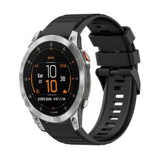 Per Garmin Epix Gen 2 Cinturino in silicone con struttura orizzontale da 22 mm con strumento di rimozione (nero)