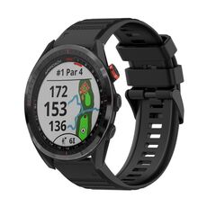 Per Garmin Approach S62 Cinturino in silicone con struttura orizzontale da 22 mm con strumento di rimozione (nero)