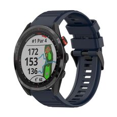 Per Garmin Approach S62 Cinturino in silicone con struttura orizzontale da 22 mm con strumento di rimozione (blu navy)
