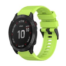 Per Garmin Fenix 6 Pro GPS Cinturino in silicone con struttura orizzontale da 22 mm con strumento di rimozione (verde lime)
