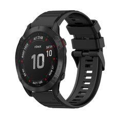 Per Garmin Fenix 6 Sapphire GPS 22mm Cinturino in silicone con struttura orizzontale con strumento di rimozione (nero)