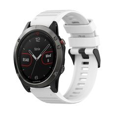 Per Garmin Fenix 5 Cinturino per orologio in silicone con struttura orizzontale da 22 mm con strumento di rimozione (bianco)