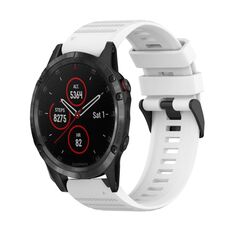 Per Garmin Fenix 5 Plus 22mm Cinturino in silicone con struttura orizzontale con strumento di rimozione (bianco)