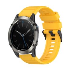 Per Garmin Quatix 5 Sapphire 22mm Cinturino in silicone con struttura orizzontale con strumento di rimozione (giallo)