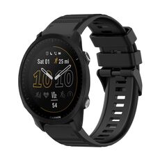 Per Garmin Forerunner 955 Cinturino in silicone con struttura orizzontale da 22 mm con strumento di rimozione (nero)