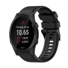 Per Garmin Forerunner 945 Cinturino in silicone con struttura orizzontale da 22 mm con strumento di rimozione (nero)