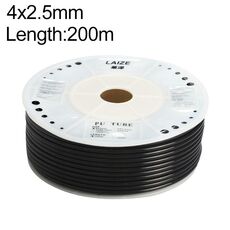 Tubo in PU flessibile per aria compressa per compressore pneumatico LAIZE, specifica: 4x2,5 mm, 200 m (nero)