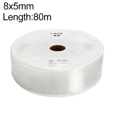 Tubo in PU flessibile per aria compressa per compressore pneumatico LAIZE, specifica: 8x5 mm, 80 m (trasparente)