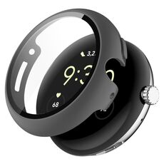 Per la cassa dell'orologio per PC con pellicola in vetro temperato per orologio Google Pixel (grigio)