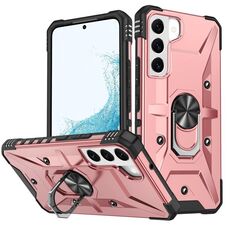 Per Samsung Galaxy S22 + 5G Custodia per telefono con supporto ad anello (oro rosa)