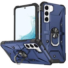 Per Samsung Galaxy S22 + 5G Custodia per telefono con supporto ad anello (blu)
