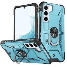 Custodia per telefono con supporto ad anello per Samsung Galaxy S22 Ultra 5G (azzurro)