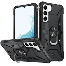 Per Samsung Galaxy S22 Ultra 5G Custodia per telefono con anello (nero)