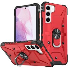Per Samsung Galaxy S21 Ultra 5G Custodia per telefono con anello (rosso)