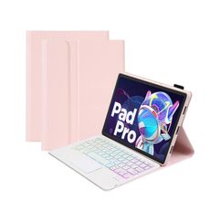 AM20-AS Pelle di Agnello Texture Retroilluminazione Bluetooth Tastiera Touch Custodia Tablet In Pelle Per Lenovo Xiaoxin Pad 2022 10.6 pollici/Tab M10 Plus 10.6 3a Gen 2022 (Rosa)