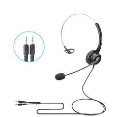 VT200 Cuffia per operatore con cuffia telefonica a orecchio singolo con microfono, specifiche: testa per PC a doppia spina da 3,5 mm