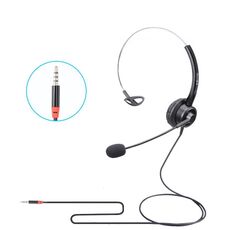 VT200 Cuffia per operatore con cuffia telefonica a orecchio singolo con microfono, specifiche: spina singola da 3,5 mm
