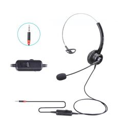 VT200 Cuffia per operatore con cuffia telefonica a orecchio singolo con microfono, specifiche: spina singola da 3,5 mm con sintonizzazione