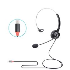 VT200 Cuffia per operatore con cuffia telefonica a orecchio singolo con microfono, specifiche: Tipo-C