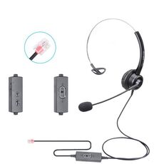 VT200 Cuffia per operatore con cuffia telefonica a orecchio singolo con microfono, specifiche: sequenza a 6 fili con testa di cristallo
