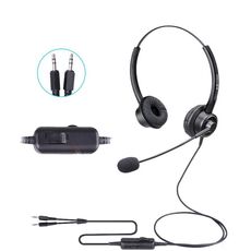 VT200D Cuffie per operatore con doppia cuffia telefonica con microfono, specifiche: doppia spina per PC con sintonizzazione