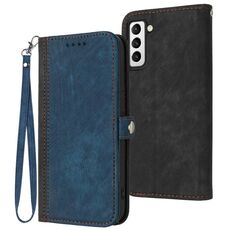 Per Samsung Galaxy S22 + 5G Custodia per telefono in pelle con doppia fibbia laterale con fibbia laterale (blu reale)