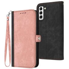 Per Samsung Galaxy S22 + 5G Custodia per telefono in pelle con doppia fibbia laterale con fibbia laterale (rosa)