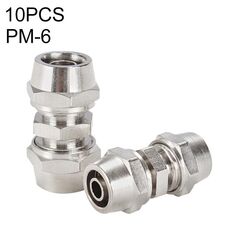 PM-6 LAIZE Connettore rapido pneumatico dritto in rame nichelato da 10 pezzi