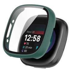 Per Fitbit Versa 4 PC+ Custodia protettiva integrata con pellicola resistente (verde)