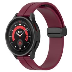 Per Huawei Watch GT3 Pro 43mm 20mm Cinturino in silicone con chiusura magnetica a tinta unita (Bordeaux)