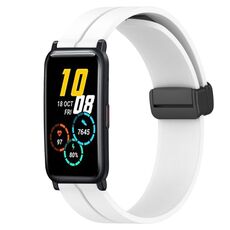 Cinturino per orologio in silicone con chiusura magnetica a tinta unita For Honor Watch ES 20 mm (bianco)