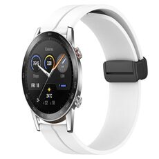 Per Honor Magic Watch2 42mm 20mm Cinturino in silicone con chiusura magnetica a tinta unita (bianco)