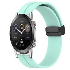 Per Honor Magic Watch2 42mm 20mm Cinturino in silicone con chiusura magnetica a tinta unita (verde acqua)