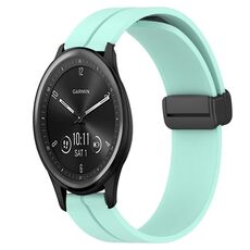 Per Garmin Vivomove Sport 20mm Cinturino in silicone con chiusura magnetica in tinta unita (verde acqua)