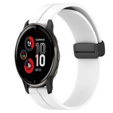 Per Garmin Venu 2 Plus 20mm Cinturino in silicone con chiusura magnetica in tinta unita (bianco)