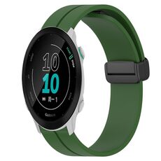 Per Garmin Forerunner 158 Cinturino in silicone con chiusura magnetica da 20 mm (verde militare)
