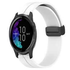 Per Garmin Venu 20mm Cinturino in silicone con chiusura magnetica in tinta unita (bianco)