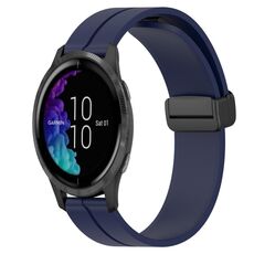 Per Garmin Venu 20mm Cinturino in silicone con chiusura magnetica in tinta unita (blu notte)