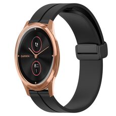 Per Garminmove Luxe 20mm cinturino in silicone con chiusura magnetica in tinta unita (nero)