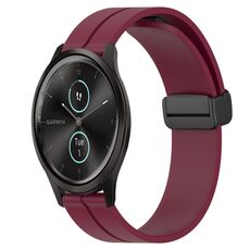 Per Garmin Garminmove Style 20mm Cinturino in silicone con chiusura magnetica in tinta unita (rosso vino)