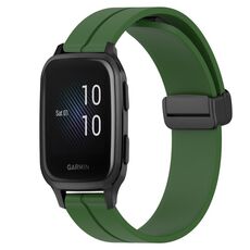Per Garmin Venu Sq 2 20mm cinturino in silicone con chiusura magnetica in tinta unita (verde militare)