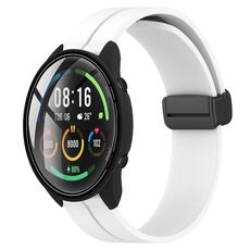 Per Xiaomi MI Watch Color 22mm Cinturino magnetico in silicone con chiusura magnetica (bianco)