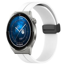 Per Huawei Watch GT3 Pro 46mm 22mm Cinturino in silicone con chiusura magnetica in tinta unita (bianco)