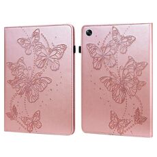Per OPPO Pad Air 2022 Custodia per tablet in pelle con motivo a farfalla in rilievo (rosa)