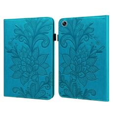 Per OPPO Pad Air 2022 Custodia per tablet in pelle con motivo floreale in pizzo (blu)