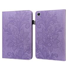 Per OPPO Pad Air 2022 Custodia per tablet in pelle con motivo floreale in pizzo (viola)