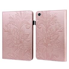 Per OPPO Pad Air 2022 Custodia per tablet in pelle con motivo floreale in pizzo (rosa)