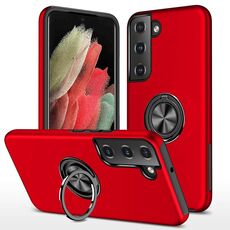 Per Samsung Galaxy S22+ 5G PC + Custodia magnetica in TPU con supporto per anello invisibile (rosso)