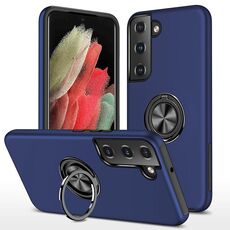 Per Samsung Galaxy S22 + 5G PC + Custodia magnetica in TPU con supporto per anello invisibile (blu navy)